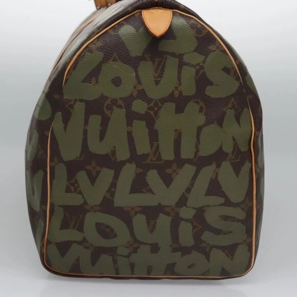LOUIS VUITTON Monogram graffiti Keepall 50 Boston Bag Khaki M92196 Auth EC602AV - Picture 4 of 16
